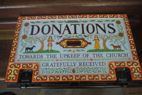 donations box, East Church, Cromarty